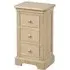 Romford Oak 3 Drawer Compact Bedside Cabinet - Pale Oak