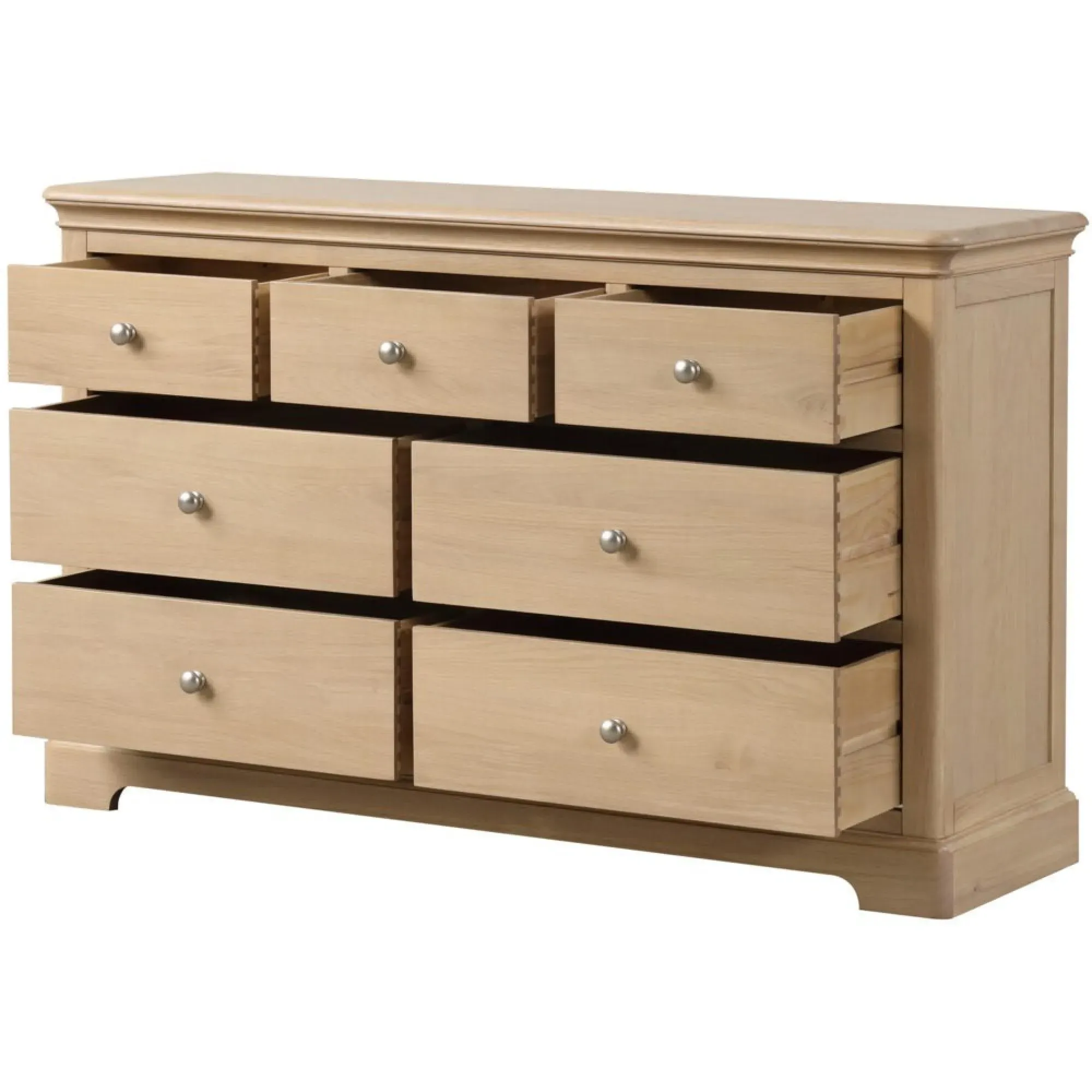 Romford Oak 3+4 Drawer Chest - Pale Oak