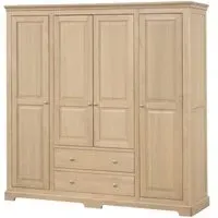 Romford Oak 4 Door Wardrobe with Drawers - Pale Oak