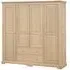 Romford Oak 4 Door Wardrobe with Drawers - Pale Oak