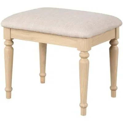 Romford Oak Padded Dressing Stool - Pale Oak image