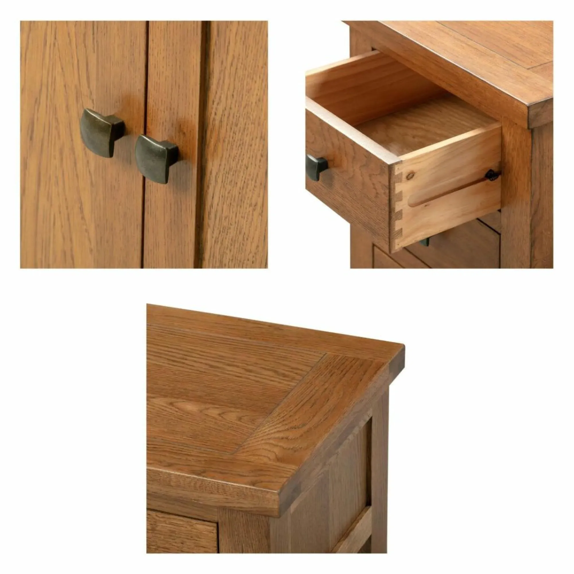 Rustic Oak 3 Door Triple Wardrobe - Oak