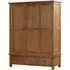 Rustic Oak 3 Door Triple Wardrobe - Oak