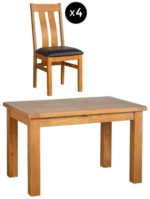 Somer 4-6 Seater Extendable Dining Set with Arizona Chairs - Oak image