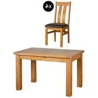 Somer Extendable Dining Set with Arizona Chairs - Wax, Oak