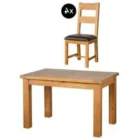 Somer Extendable Dining Set with Ladder Back Chairs - Wax, Oak