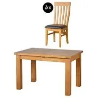 Somer Extendable Dining Set with Toulouse Chairs - Wax, Oak