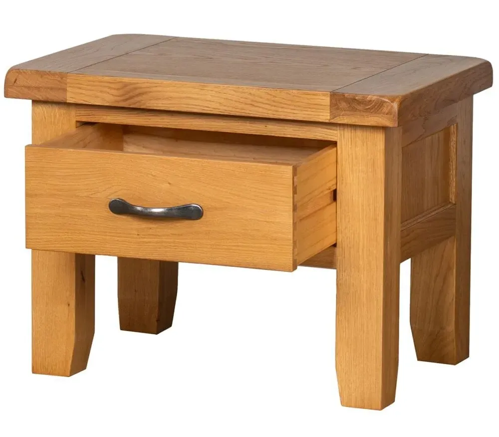 Somer Oak 1 Drawer Side Table - Wax