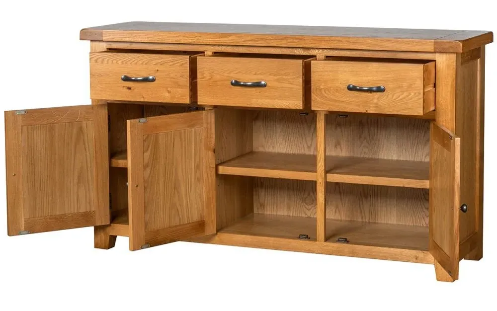 Somer Oak 150cm 3 Door Sideboard - Wax
