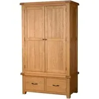 Somer Oak 2 Door 2 Drawer Double Wardrobe - Wax