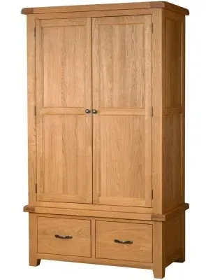 Somer Oak 2 Door 2 Drawer Double Wardrobe - Wax image