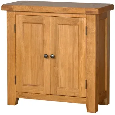 Somer Oak 2 Door Small Cabinet - Wax