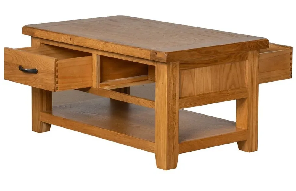 Somer Oak 2 Drawer Coffee Table - Wax, Oak