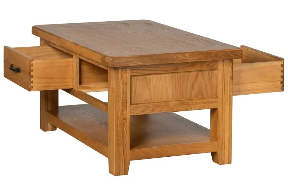 Somer Oak 2 Drawer Coffee Table - Wax, Oak