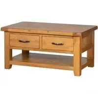 Somer Oak 2 Drawer Coffee Table - Wax, Oak