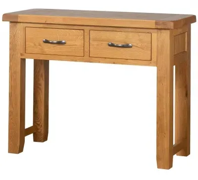 Somer Oak 2 Drawer Console Table - Wax