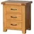 Somer Oak 3 Drawer Bedside Cabinet - Wax