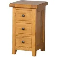 Somer Oak 3 Drawer Compact Bedside Cabinet - Wax
