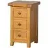 Somer Oak 3 Drawer Compact Bedside Cabinet - Wax