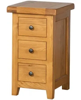 Somer Oak 3 Drawer Compact Bedside Cabinet - Wax