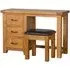 Somer Oak 3 Drawer Dressing Table with Stool - Wax