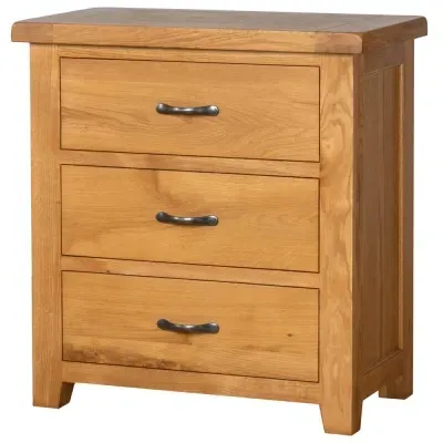 Somer Oak 3 Drawer Small Chest - Wax image
