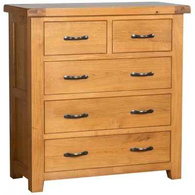 Somer Oak 3+2 Drawer Chest - Wax image