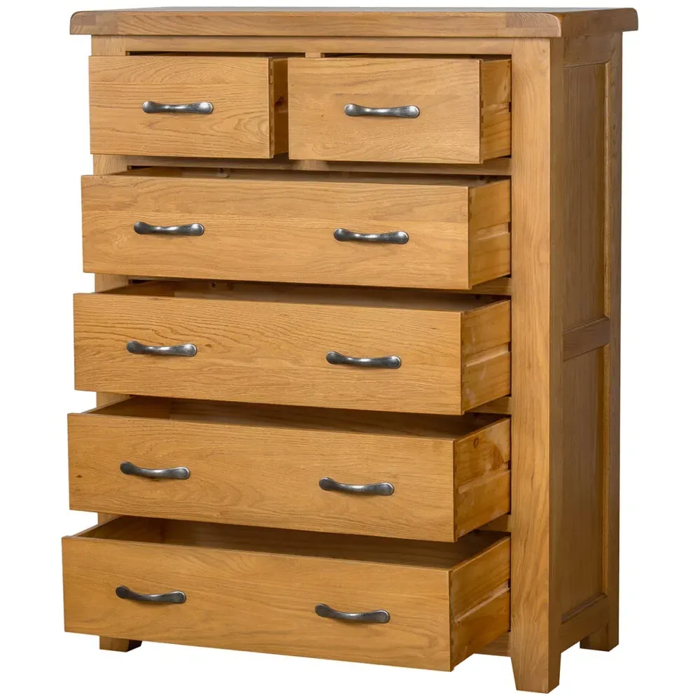 Somer Oak 4+2 Drawer Chest - Wax