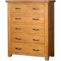 Somer Oak 4+2 Drawer Chest - Wax