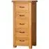 Somer Oak 5 Drawer Narrow Chest - Wax