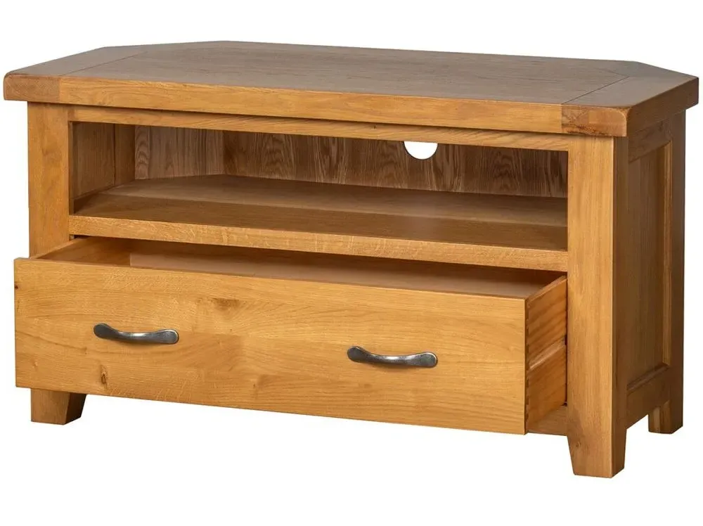 Somer Oak Corner TV Unit - Wax