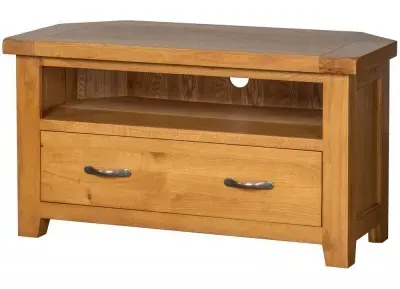 Somer Oak Corner TV Unit - Wax