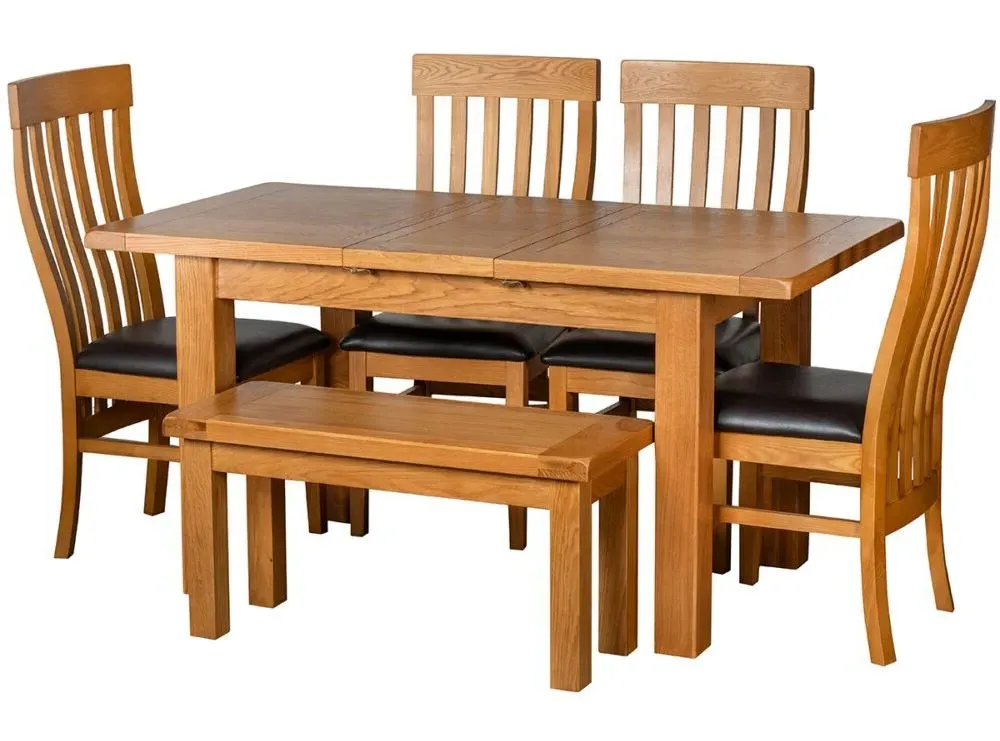 Somer Oak Dining Bench - Wax