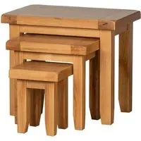 Somer Oak Nest of 3 Tables - Wax