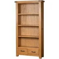 Somer Oak Wide Bookcase - Wax