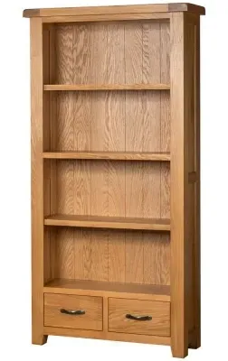 Somer Oak Wide Bookcase - Wax image