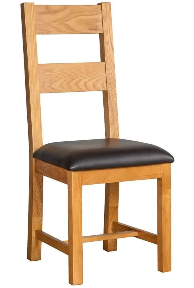 Somerset Oak Ladder Back Dining Chair Set - Wax