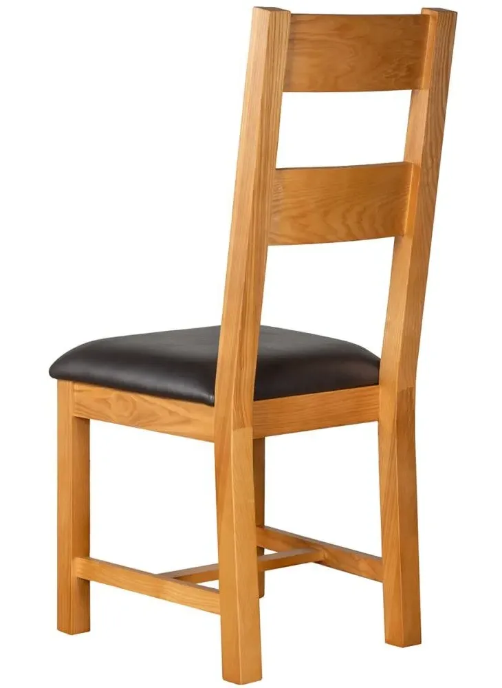 Somerset Oak Ladder Back Dining Chair Set - Wax