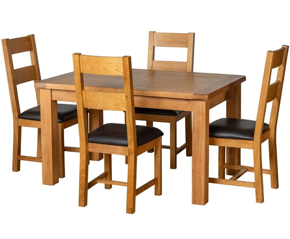 Somerset Oak Ladder Back Dining Chair Set - Wax