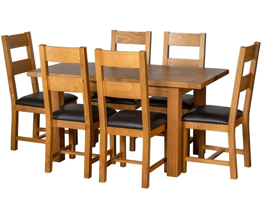 Somerset Oak Ladder Back Dining Chair Set - Wax