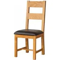 Somerset Oak Ladder Back Dining Chair Set - Wax