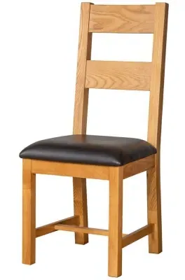 Somerset Oak Ladder Back Dining Chair Set - Wax