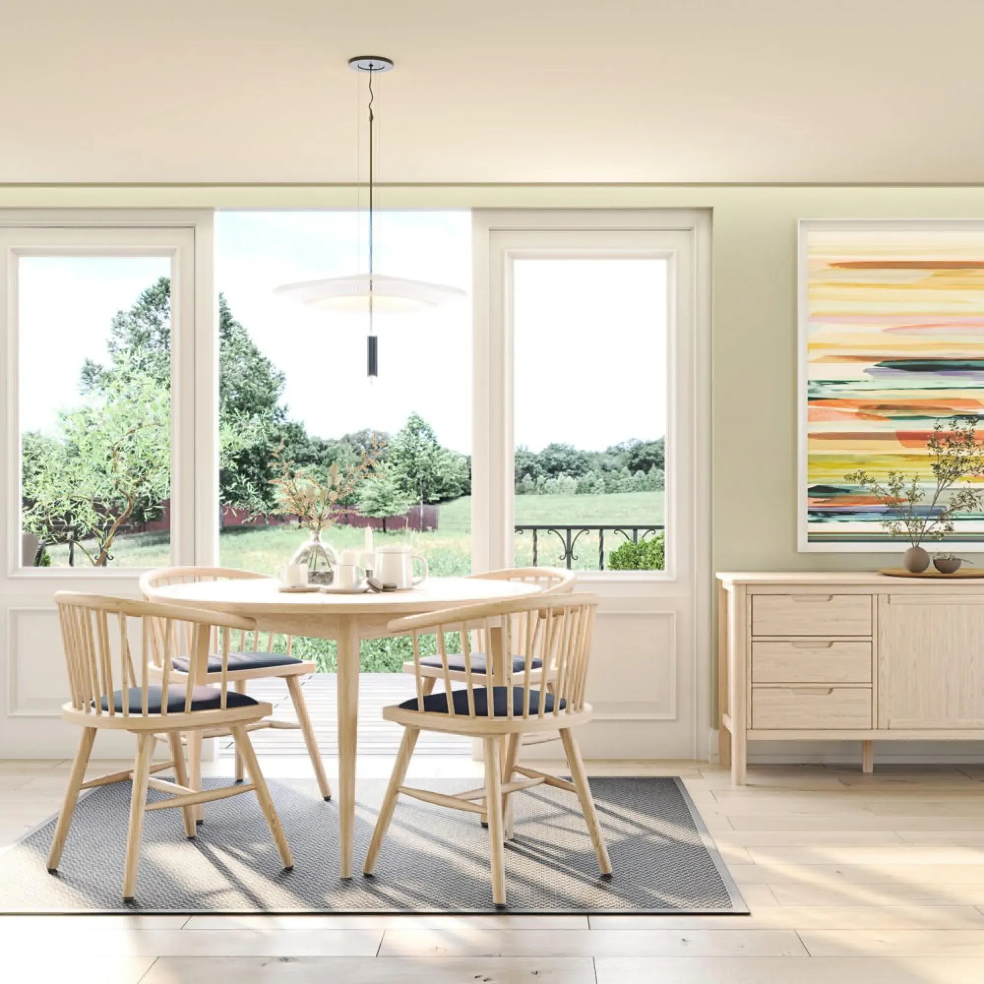 Twyford Curved Dining Chair Set of 2 - Dark Grey, Oak