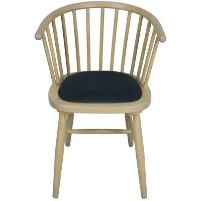 Twyford Curved Dining Chair Set of 2 - Dark Grey, Oak