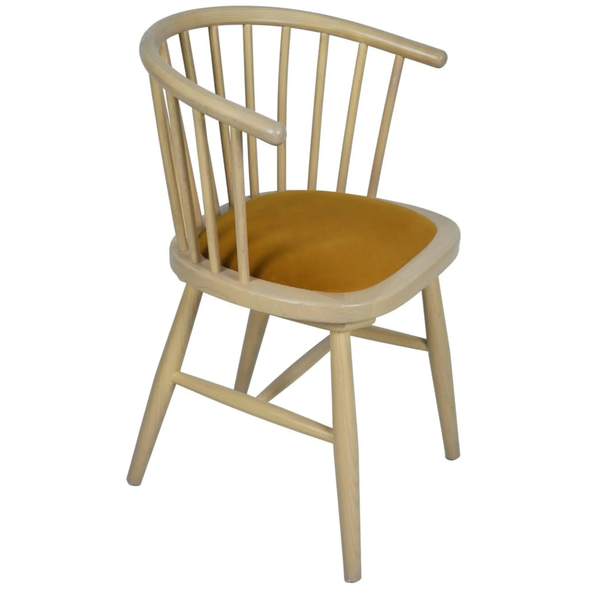 Twyford Curved Dining Chair Set of 2 - Mustard