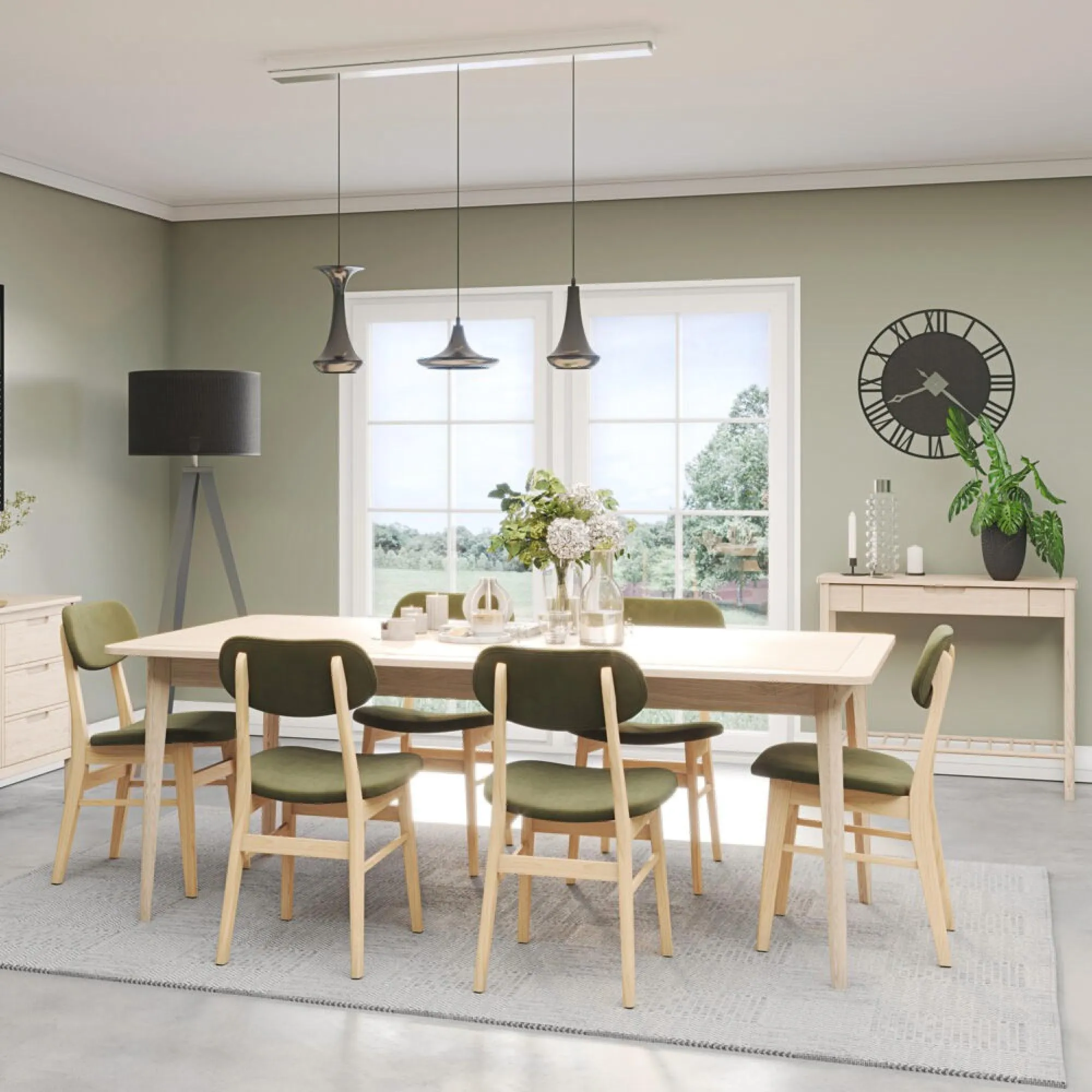 Twyford Dining Chair Set of 2 - Green