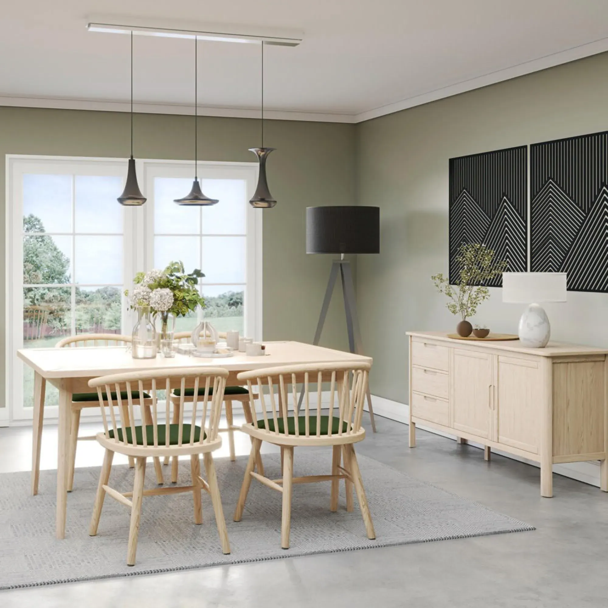 Twyford Dining Chair Set of 2 - Green