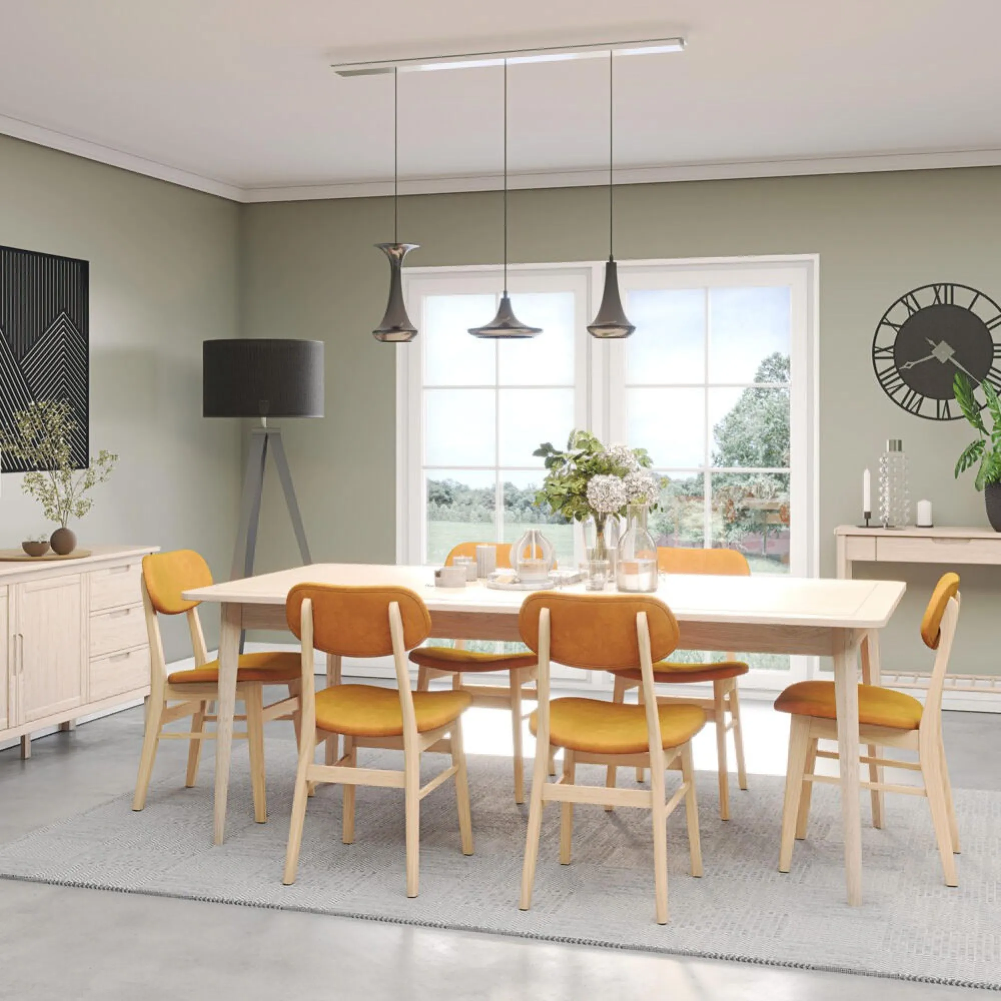 Twyford Dining Chair Set of 2 - Mustard