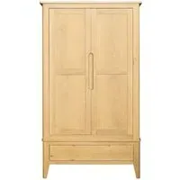 Twyford Oak 2 Door 1 Drawer Double Wardrobe - Pale Oak