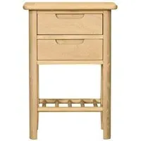 Twyford Oak 2 Drawer Bedside Cabinet - Pale Oak